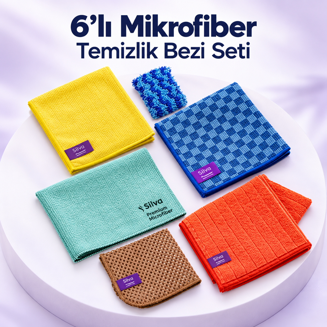Mikrofaser-Reinigungstuch-Set – 6 Stück