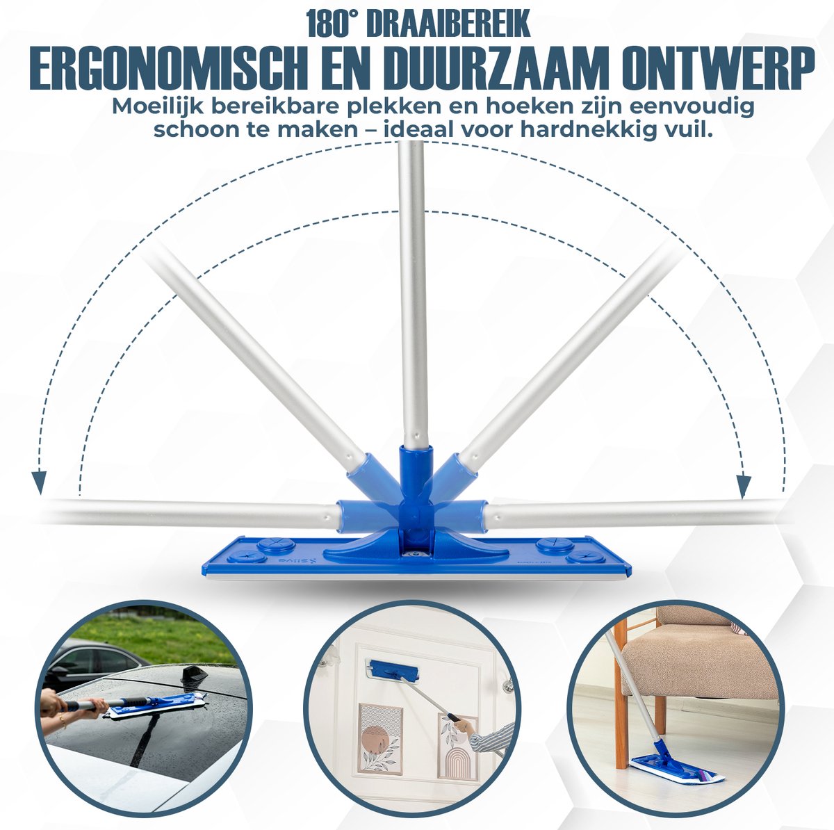 #Type_Silva Microvezel Vloerwisser - Dweil met Telescoopsteel - Natte Doek