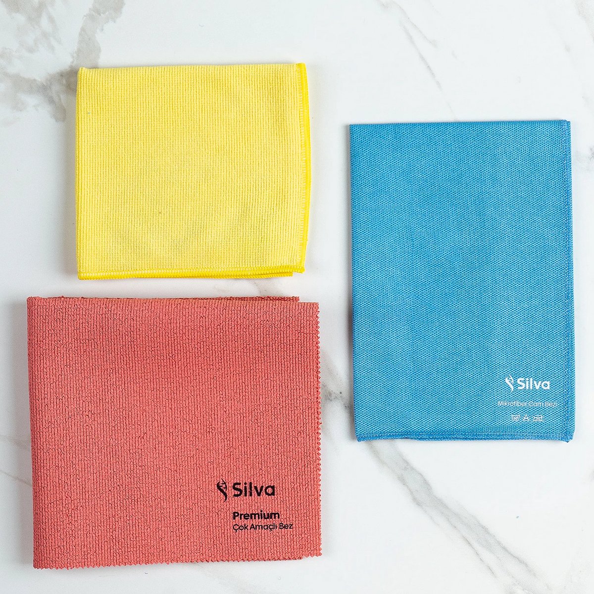 Silva Mikrofiber Bezler - Çok İşlevli Temizlik Bezi - Premium 3'lü Set