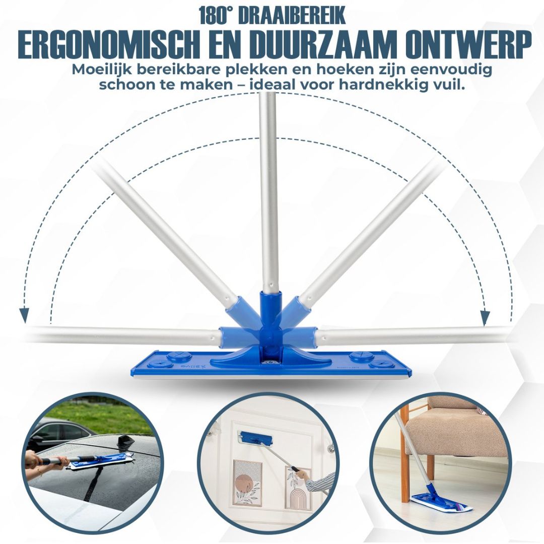 Silva Vloerwisser – Complete Set met Muurdoek & Natte Mop