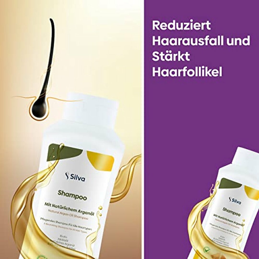 Silva Arganöl-Shampoo – 100 % natürlich – 2 x 400 ml