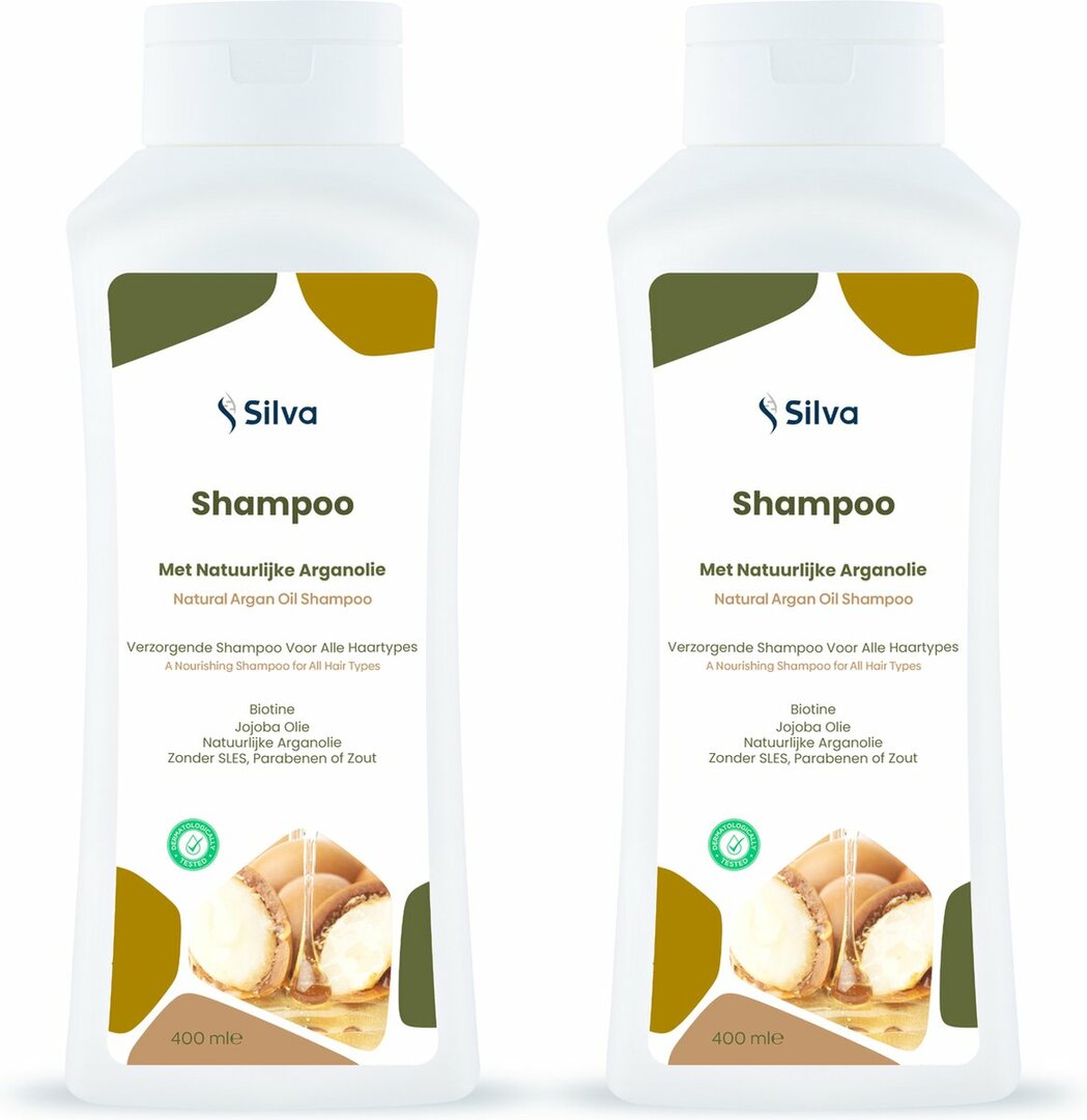 Silva Arganöl-Shampoo – 100 % natürlich – 2 x 400 ml