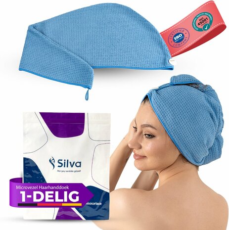 Mikrofaser-Haarhandtuch – Blau
