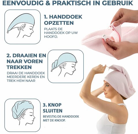 Mikrofaser-Haarhandtuch – Blau