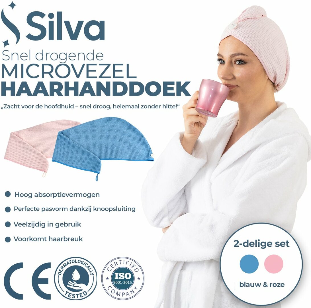 Mikrofaser-Haarhandtuch – Blau