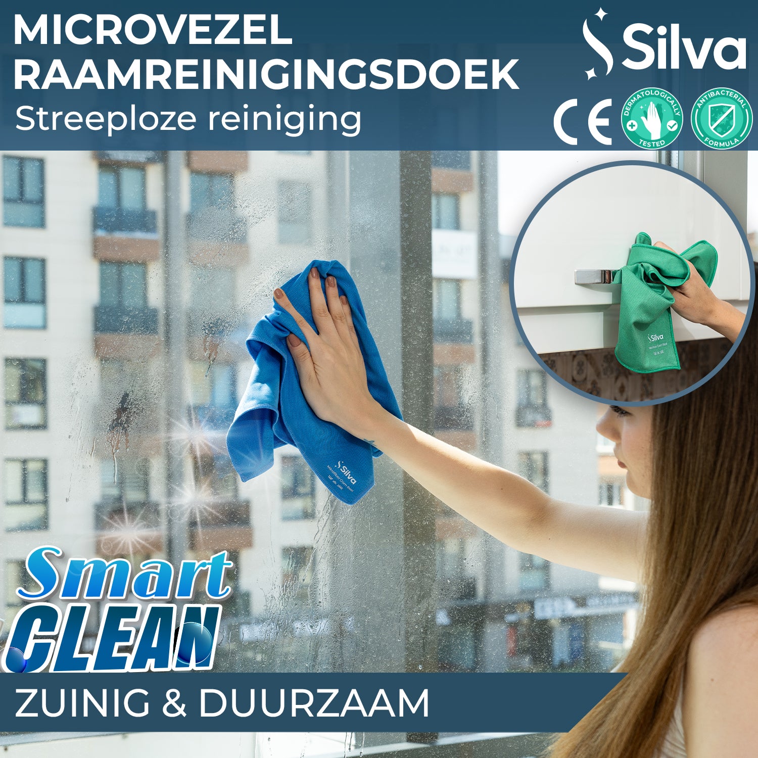 Silva Mikrofiber Pencere Bezi - Çok Renkli