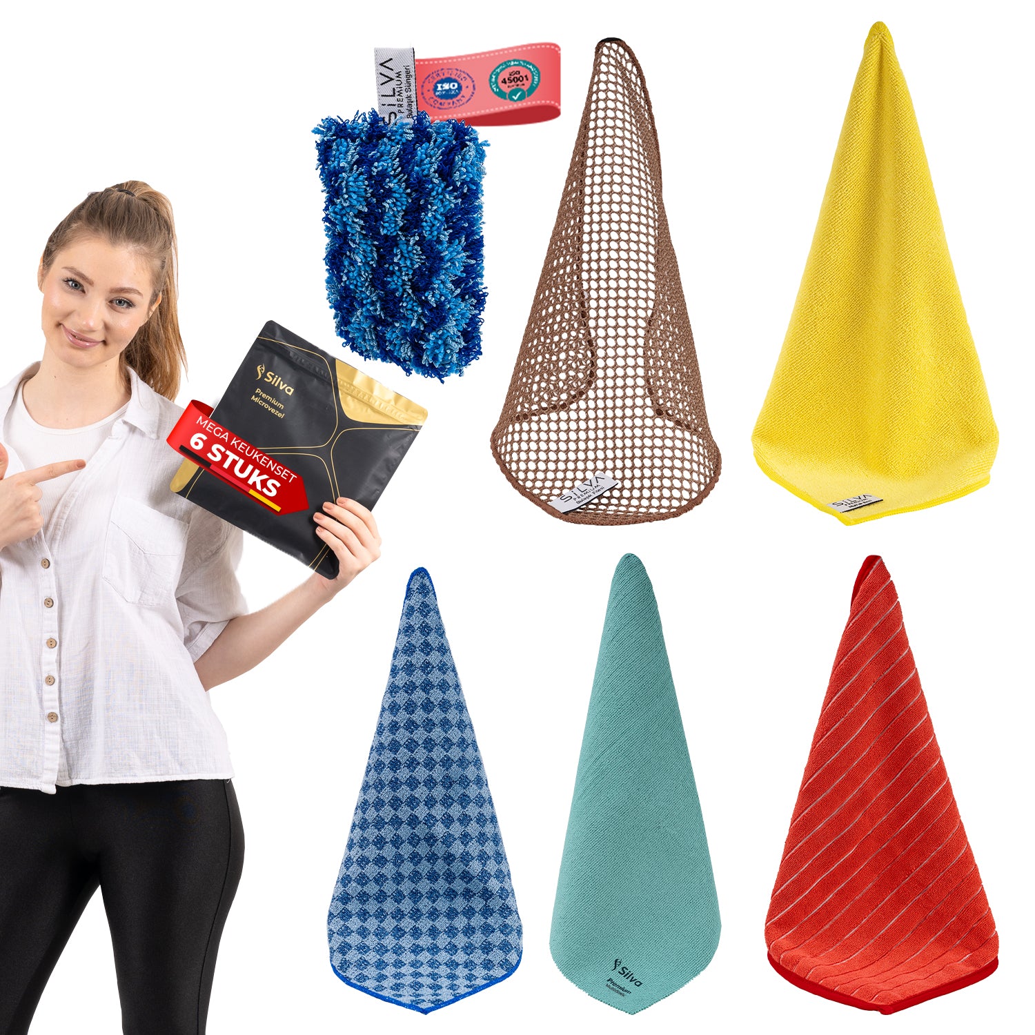 Silva Mikrofiber Temizlik Bezleri - 4 parçalı veya 6 parçalı