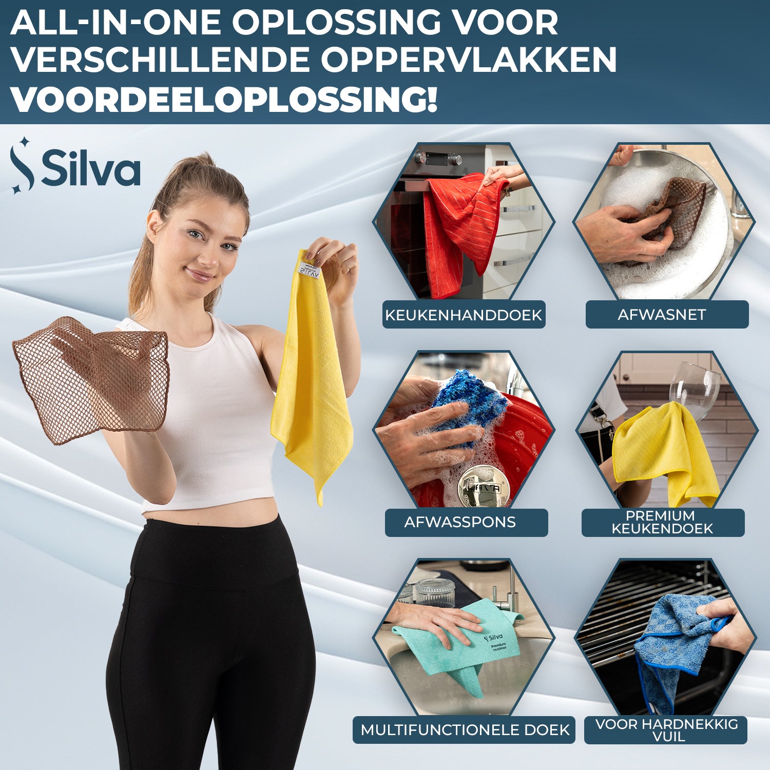 Silva Mikrofiber Temizlik Bezleri - 4 parçalı veya 6 parçalı
