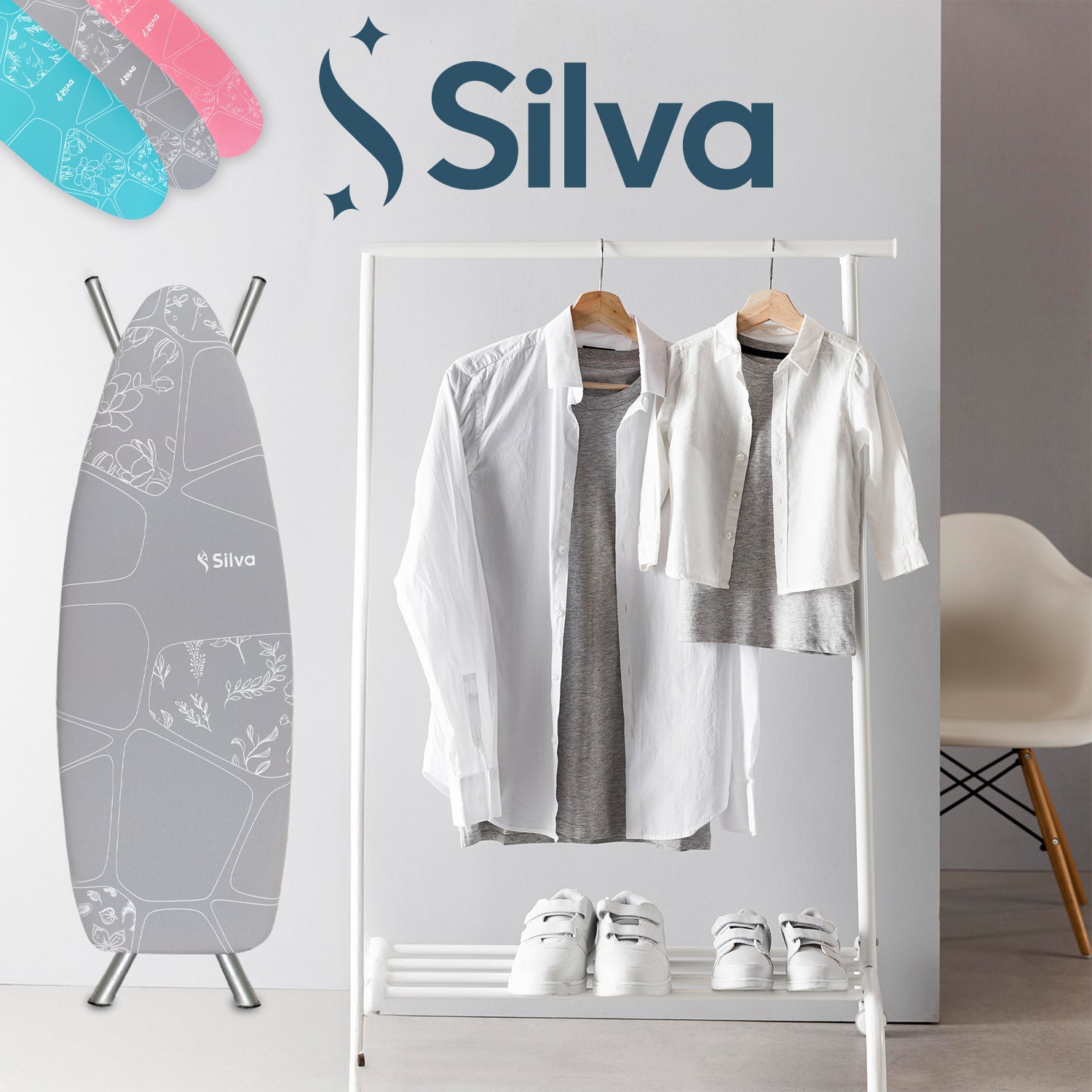 Strijkplankhoes - Molton - L - 127X46 cm - Roze