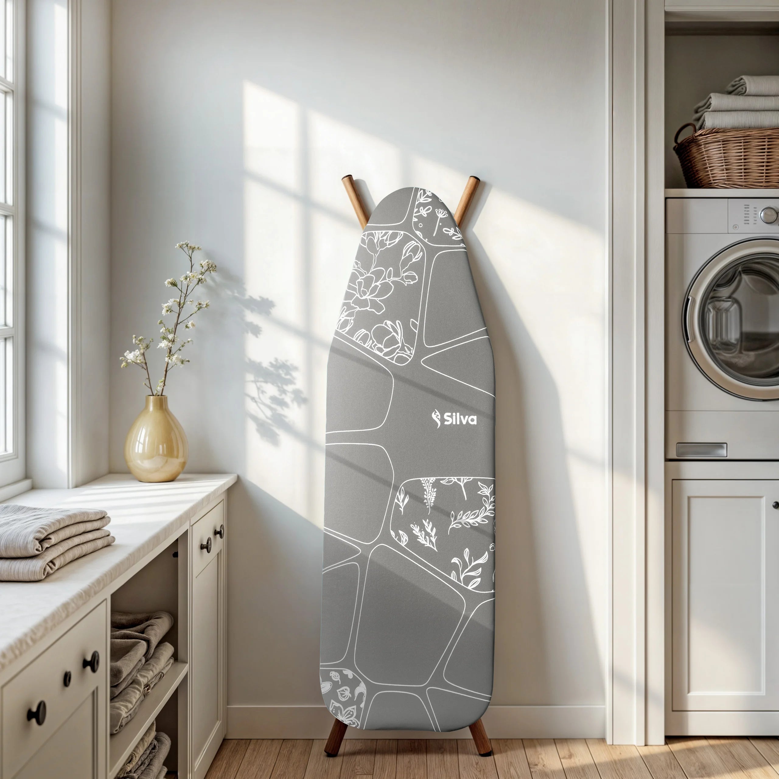 Strijkplankhoes - Molton - M - 117X37 cm - Grijs