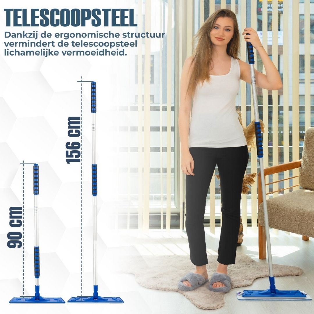 Silva Vloerwisser – Complete Set met Muurdoek & Natte Mop