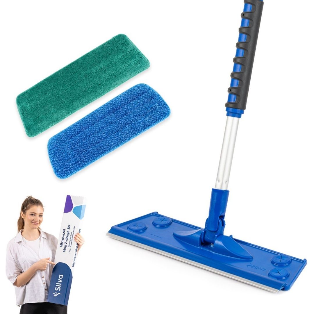 Silva Vloerwisser – Complete Set met Muurdoek & Natte Mop