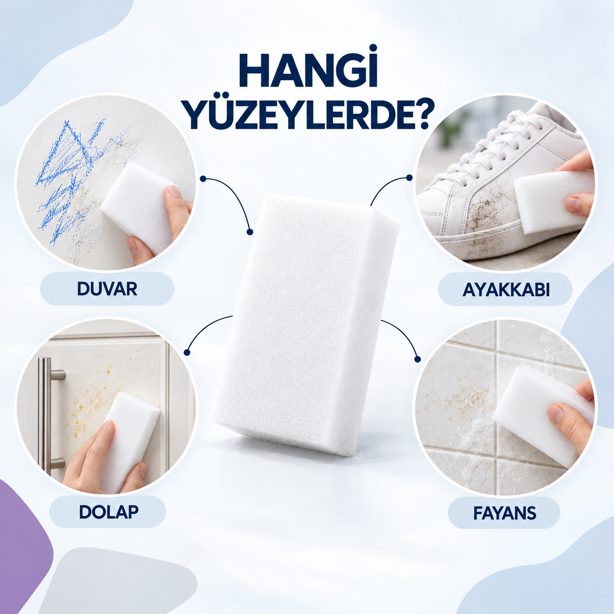 5'li Nano Sihirli Temizleme Süngeri 