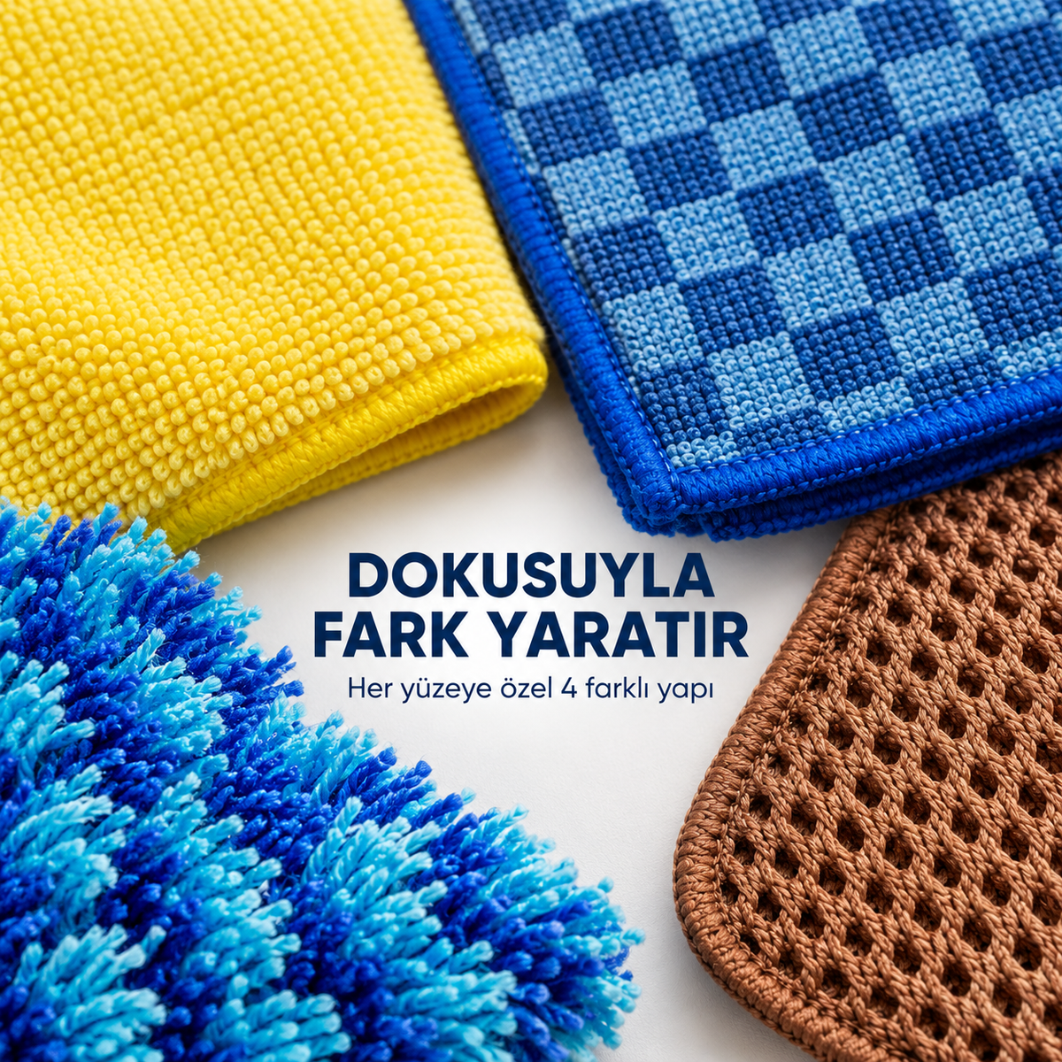 4’lü Mikrofiber Temizlik Bezi Seti