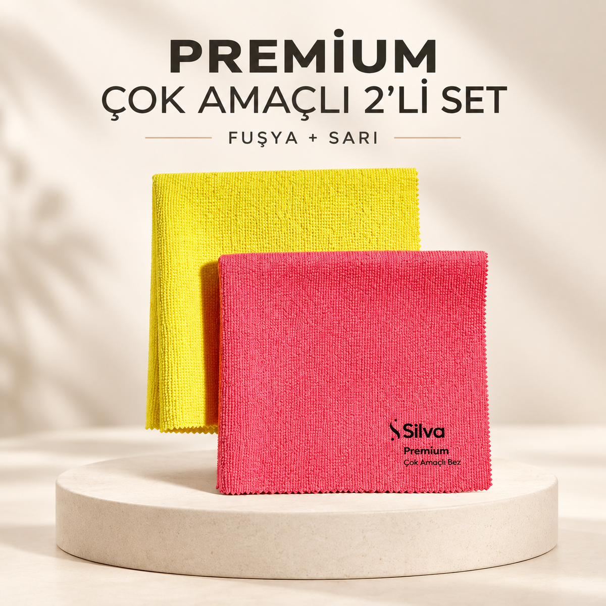 Premium Çok Amaçlı 2'li Set (Fuşya - Sarı)