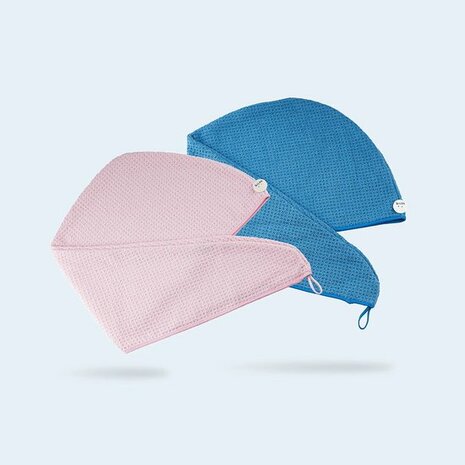 Microvezel Haarhanddoek 2 stuks Roze en Blauw